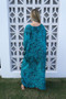 Teal Animal Long Kaftan