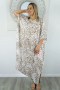 Taupe Animal Print Long Kaftan