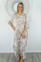 Taupe Animal Print Long Kaftan