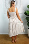 3/4 Tie up Taupe Gingham Smock Dress