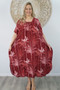 Maroon 'Tall Trees' Bermuda Kaftan