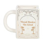Read Books Be Kind White Book Shaped Mug