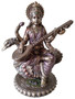 Cold Cast Bronze Statue Saraswati in Swan - Goddess of knowledge