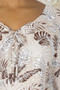 Jasmin Top Taupe Leaves