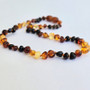 Genuine Baltic Amber Polished Rainbow Bursts Babies Teething Necklace