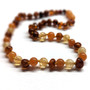 Genuine Baltic Amber Polished Orange Aventurine, Quartz & Butterscotch Babies Teething Necklace