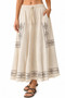 Beige Cotton free-size long Skirt