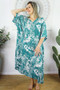 Teal Fern Long Kaftan