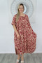 Maroon "Wildleaf" Bermuda Kaftan