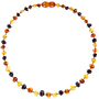 Genuine Baltic Amber Polished Round Multicolour Babies Teething Necklace