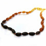Genuine Baltic Amber Unpolished Oval Rainbow Teething Necklace