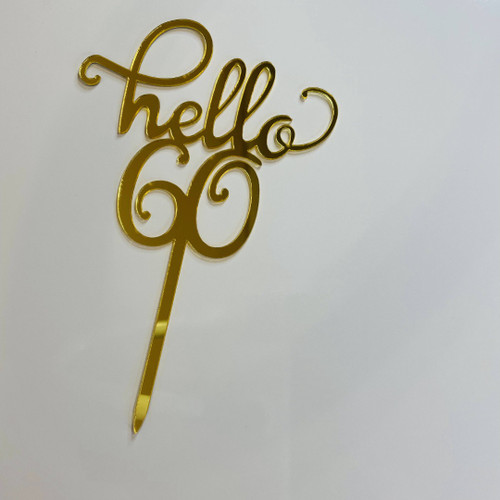 Acrylic Age Gold Cake Topper For 60 Sixtieth Birthday Anniversary Party Decoration Idea