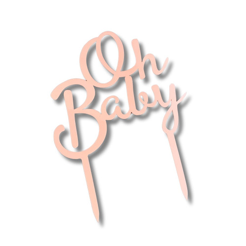 Acrylic Age Cake Topper Pink Oh Baby For Birthday Or Girl Baby Shower Party Decoration Design Idea