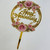 Acrylic Floral Design Gold Colour Round Cake Topper with Roses For Happy Anniversary Party Decoration Design Idea