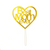 Acrylic Gold Heart Cake Topper For Mother's  Day Or Birthday Party With Writing Best Mom Ever Design Idea