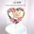 Acrylic Heart Shape Cake Topper For Engagement Wedding Anniversary With Floral Gold Mr & Mrs Party Design Idea