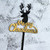 Acrylic Cake Topper For Merry Christmas Party With Black Rain Deer Gold Letters Backing Decoration Idea