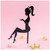 Acrylic Cake Topper With Sitting Girl Lady Figure Black silhouette For Birthday Party Decoration Design Idea