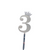 Acrylic Age Cake Topper Number Three 3 Silver With Crown For Happy Birthday Or Anniversary Party Decoration Idea