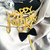 Acrylic Cake Topper With Black Bow Gold Letters For Happy Father's Day Party Decoration Design Idea