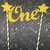 Gold Glitter Paper Cake Topper pull the flag for One year Happy Birthday Decoration for Babies 1st Birthday