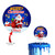 Name Personalised Customised Clear Round Merry Christmas Acrylic Cake Topper with Snow Santa Claus for Xmas Party Decoration Design 
