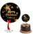 Name Personalised Customised Clear Round Merry Christmas Acrylic Cake Topper with Black Gold  Star for Xmas Party Decoration Design 7