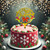 Acrylic Merry Christmas Round Cake Topper Gold Letters Cherries Leaves Bow For Xmas Party Decoration Design Idea