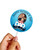 Personalised Round Happy Fathers Day Dad Acrylic Cake Topper with Custom Name and Photo with a Moustache and Blue Theme Design