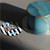Personalised Round Fathers Day Acrylic Cake Topper with Custom Photo and Loving Message With Black White Stripe Design