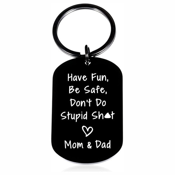 Stainless Steel Key Chain Keyring Have Fun Be Safe Son Daughter Birthday Gift