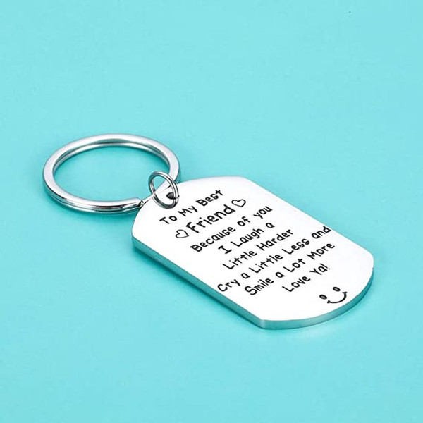 Stainless Steel Key Chain Love Best Friend Colleagues Friendship Birthday Gifts 