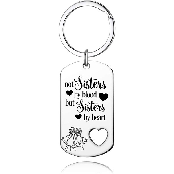 Stainless Steel Key Chain Sister by Heart Love Friendship Birthday Gift Idea 