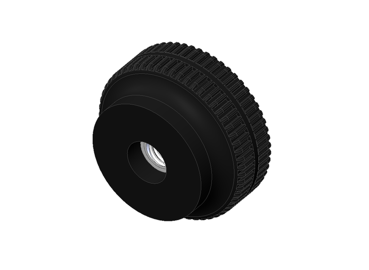 KNOB - 1 KNURLED WITH INSERT
