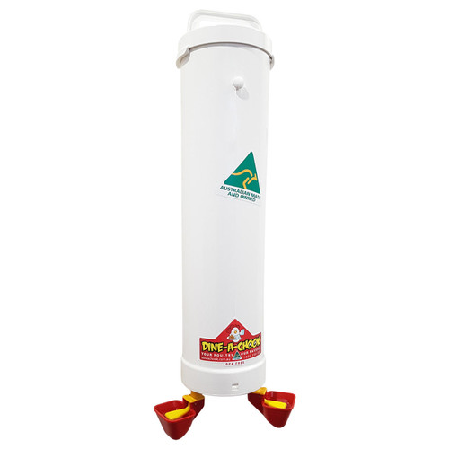 Dine a Chook Chicken Feeder and Two Drinker Kit Twin Cup Dine a Chook Chicken Feeder and Two Drinker Kit Twin Cup