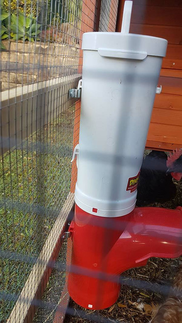 Dine a Chook Chicken Feeder Red Base 3.5 Litre