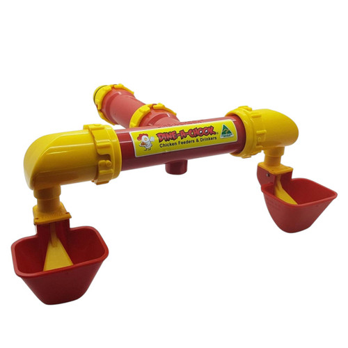 Dine a Chook Double Outlet Lubing Cup Drinker with Extension