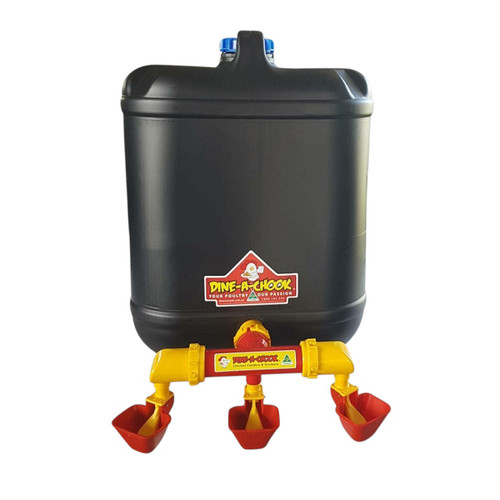 Dine a Chook Drum Drinker Triple Outlet Lubing Cup 20L