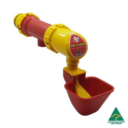 Dine a Chook Single Outlet Lubing Cup Drinker with Extension Dine a Chook Single Outlet Lubing Cup Drinker with Extension