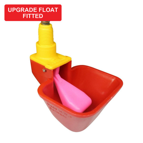 Lubing Drinker Cup with the pink Dine-A-Chook upgrade float fitted, ready to install