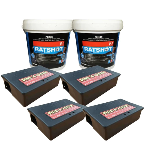 Property Rodent Control Kit - 4 Stations + 2x 800g Blocks