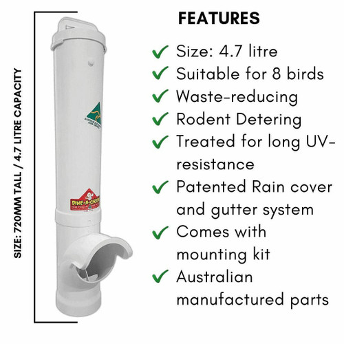 Features of the Dine a Chook Large Chicken Feeder
