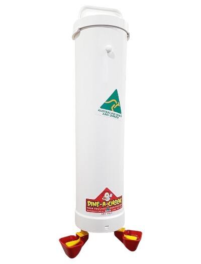 Dine-A-Chook Twin Cup Chicken Drinker - delivers clean water on demand to prevent bacterial contamination