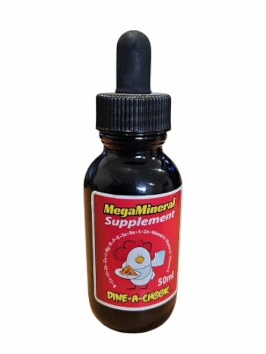 Dine-A-Chook Mega Mineral 50ml chelated trace mineral supplement for chickens