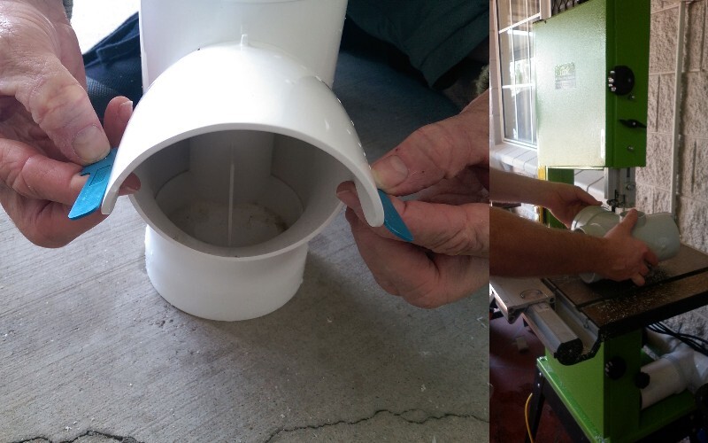 Ryan cutting feeder components at the bandsaw in the early days
