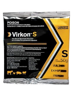 Virkon S Disinfectant 50g - kills yeast and bacteria in chicken feeders and drinkers
