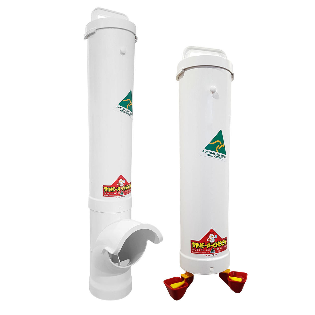 Large Chicken Feeder and Twin Lubing Drinker · Dine a Chook