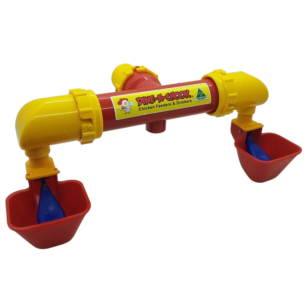 Double Outlet Lubing Cup Drinker Blue Floats