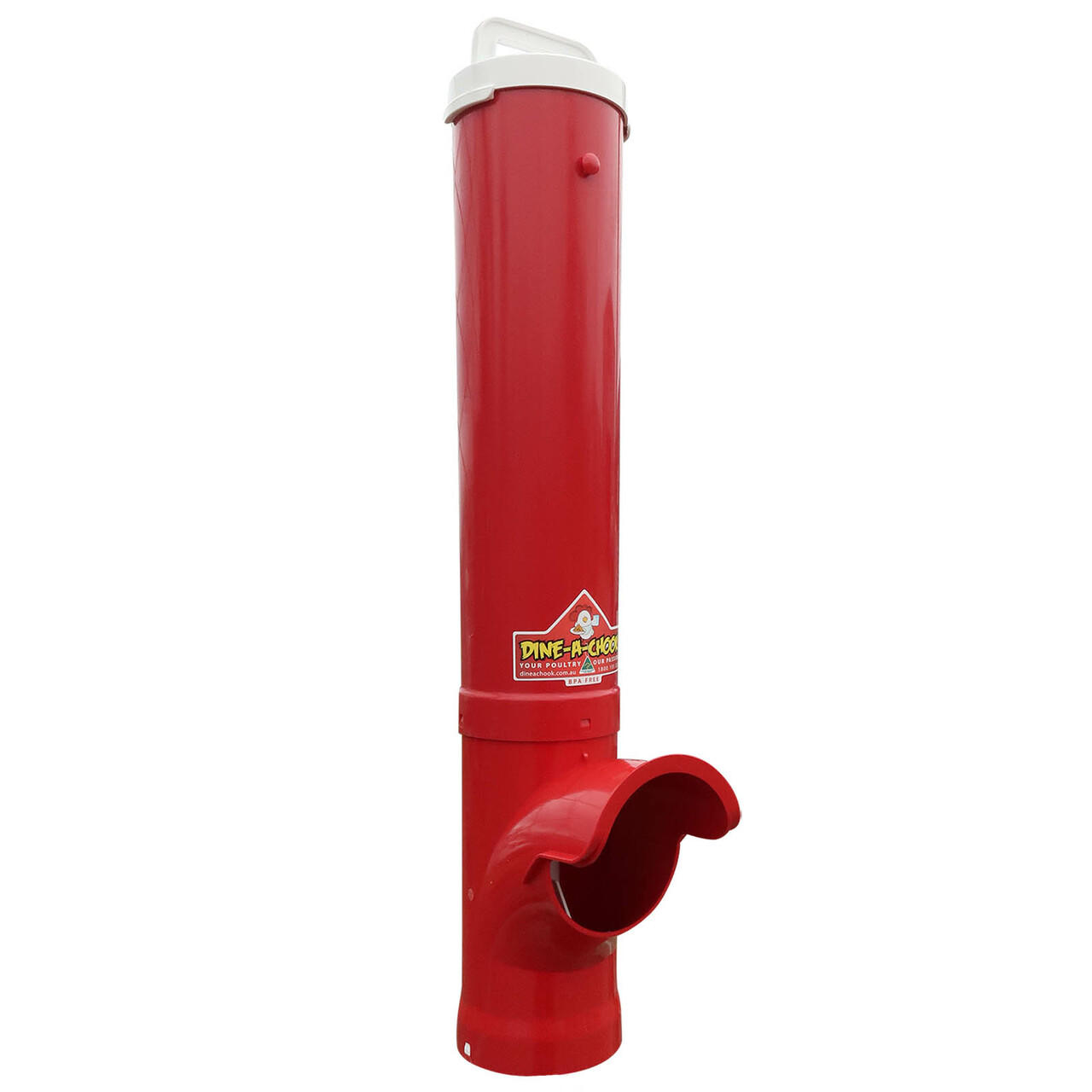 Dine-A-Chook Large Red Chicken Feeder 4.7L — The Big Red, bold all-red design, front view