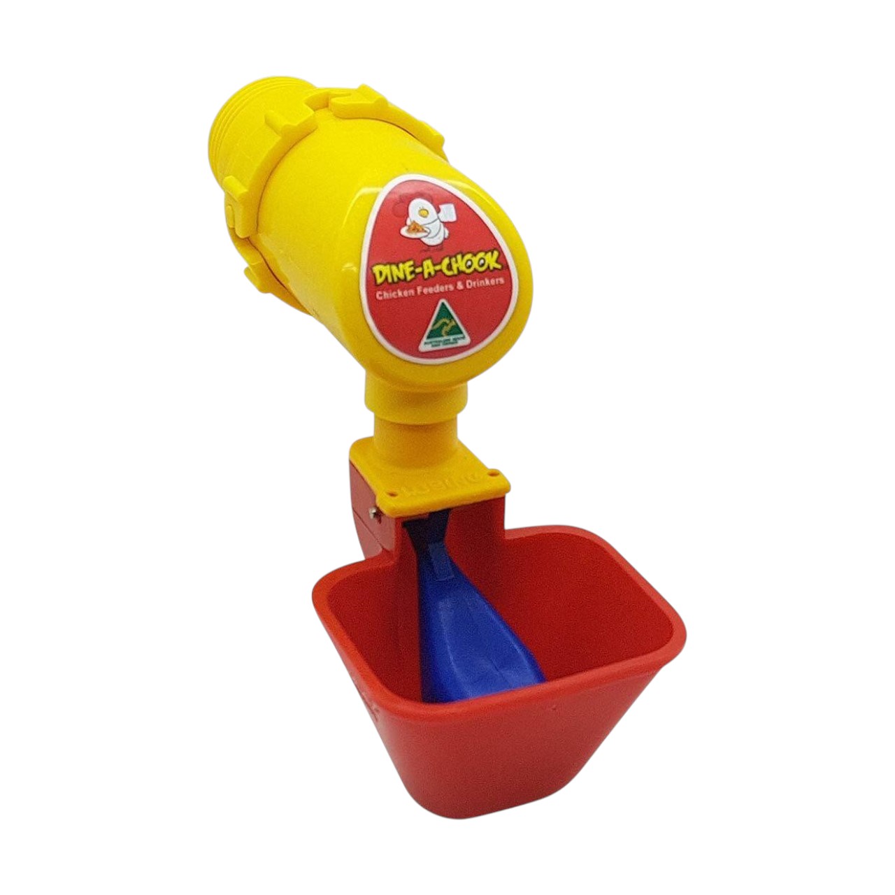 Dine a Chook Single Outlet Lubing Cup Drinker - Blue Float
